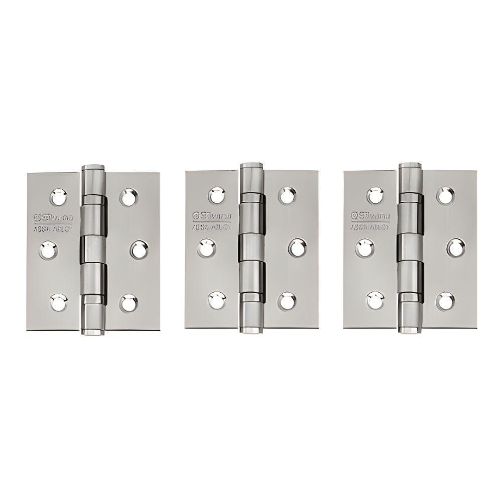 Dobradiça Para Porta Silvana 3.1/2 Com Rolamento 882 Embutir 35kg Inox 304 Escovado Com 3 Unidades - 2