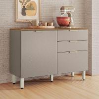 Balcão De Cozinha Ambiente Alba 120cm Amêndola Nude Prime Tx Com Tampo - Demóbile - 1