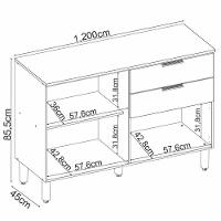 Balcão De Cozinha Ambiente Alba 120cm Amêndola Nude Prime Tx Com Tampo - Demóbile - 2
