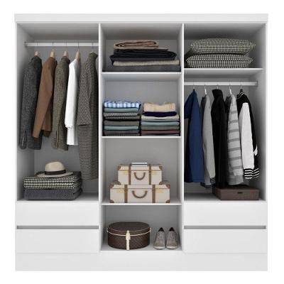 Guarda Roupa Casal Oregon-neve 6 Portas de Bater 4 Gavetas MDP