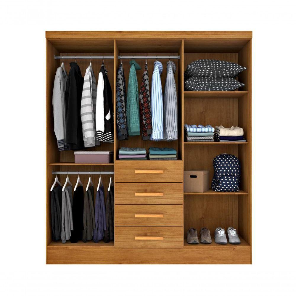 Guarda Roupa Casal Com Espelho 6 Portas 4 Gavetas - Arizona-cinamomo - Tcil Móveis - 3