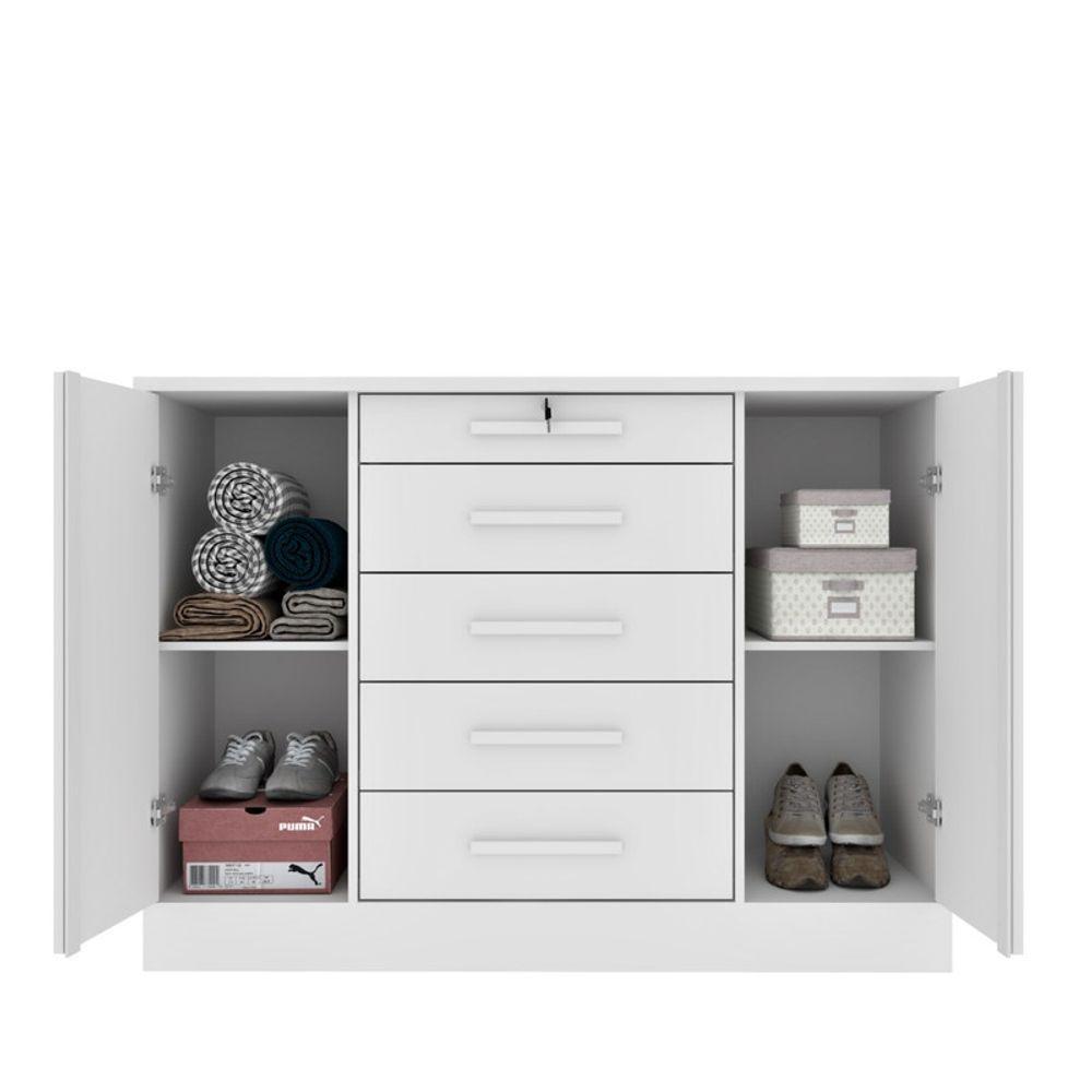 Cômoda Para Quarto 2 Portas 5 Gavetas - Fortuna-neve - Tcil Móveis - 3