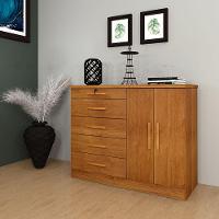 Cômoda Para Quarto 2 Portas 5 Gavetas - Istambul-cinamomo - Tcil Móveis - 1