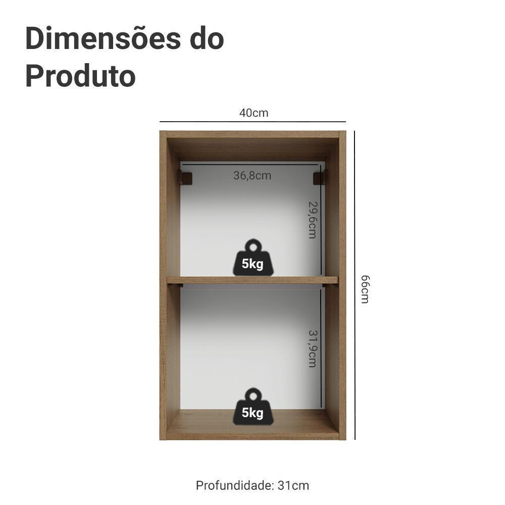 Armário Aéreo 40 Cm 1 Porta Vik Madesa Rustic/azul - 2