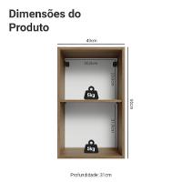 Armário Aéreo 40 Cm 1 Porta Vik Madesa Rustic/azul - 2