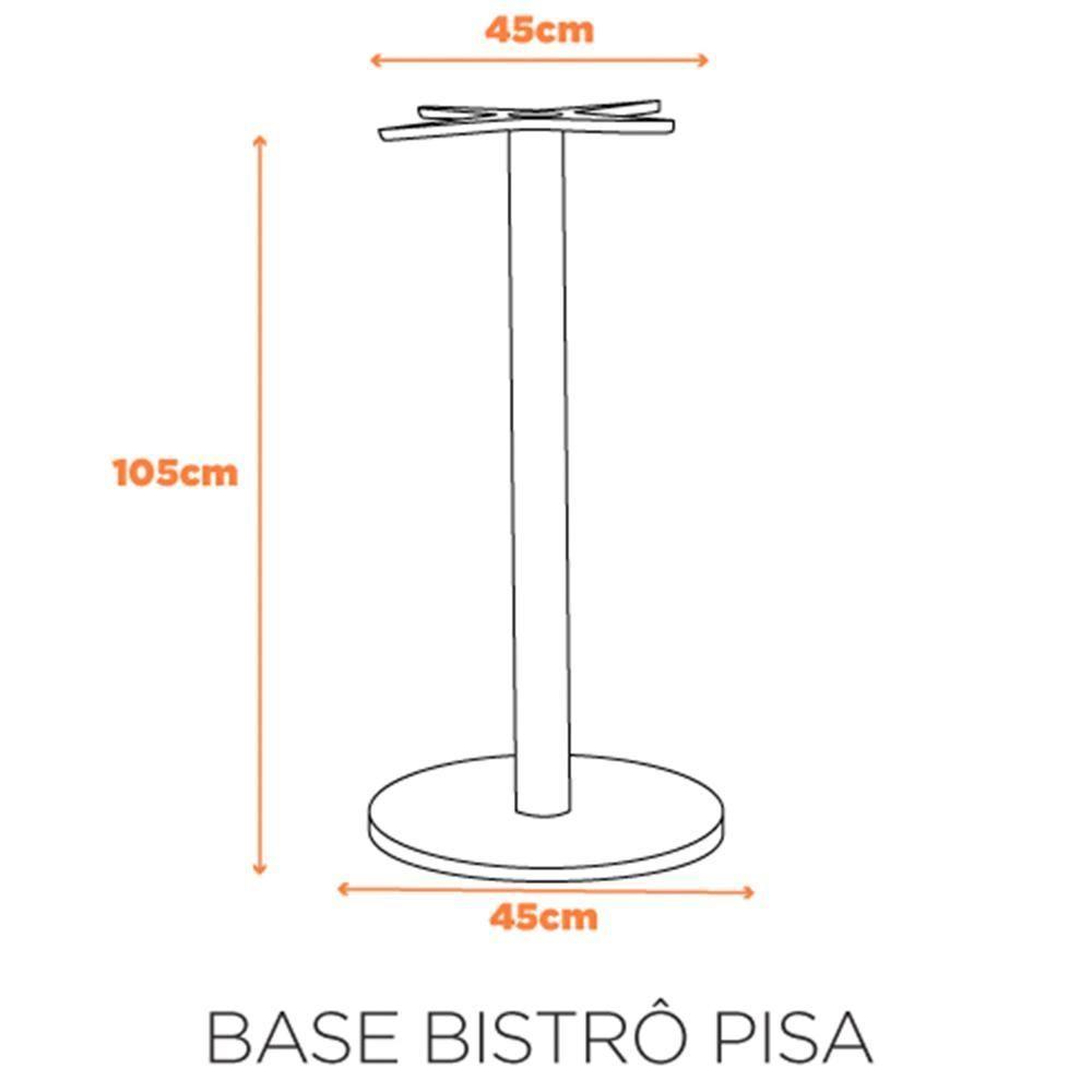 Base De Mesa De Jantar Redonda Pisa Beta Bistrô Fratini 106 Cm (altura) Aço Inox Disco Redondo - 3