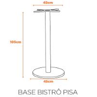 Base De Mesa De Jantar Redonda Pisa Beta Bistrô Fratini 106 Cm (altura) Aço Inox Disco Redondo - 3