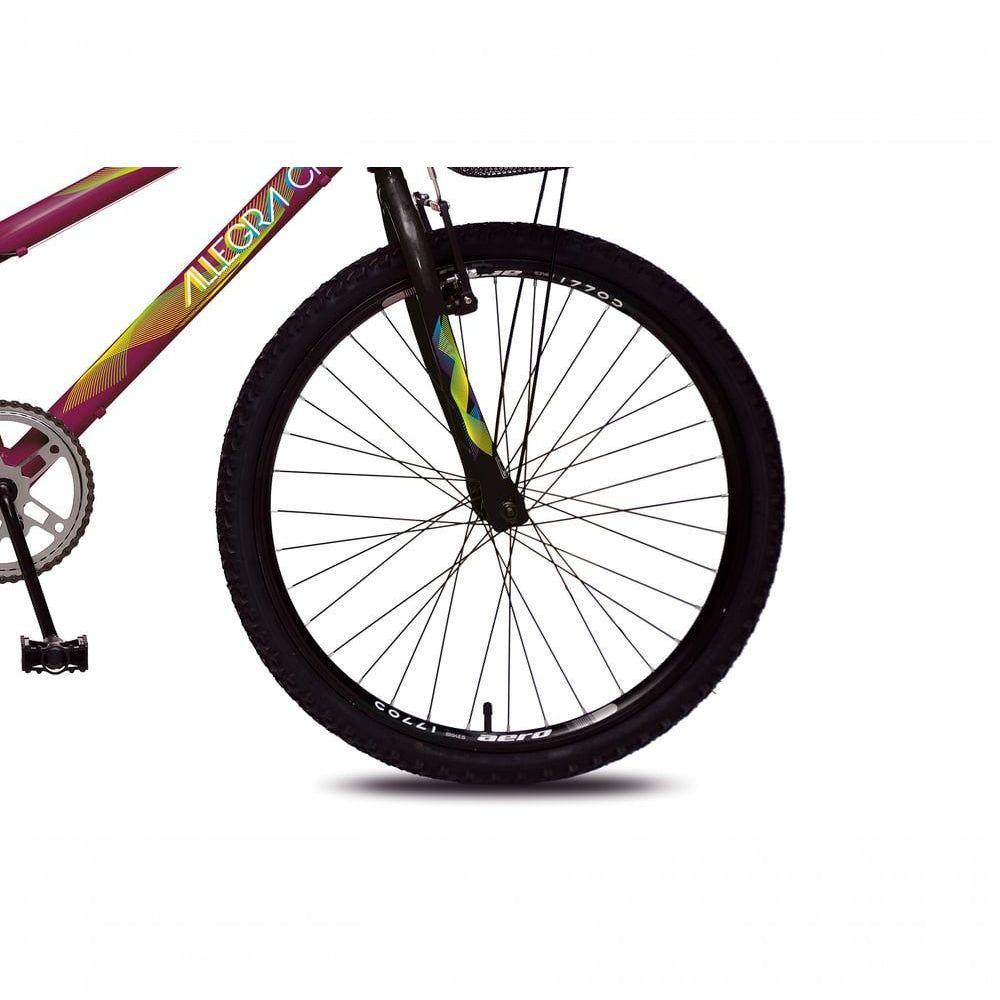 Bicicleta Allegra City Aro 24 Sem Marchas Freios V-brake E Cestão Colli Roxo - 2