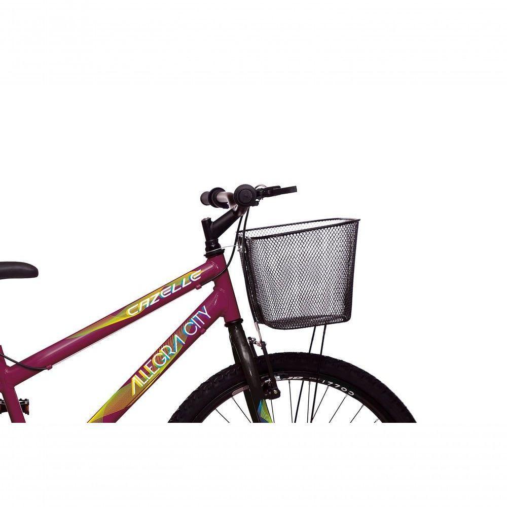 Bicicleta Allegra City Aro 24 Sem Marchas Freios V-brake E Cestão Colli Roxo - 4