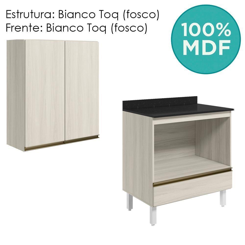 Armario Aereo Balcao Forno 80cm Mdf Kali Nicioli Bianco Toq - 5