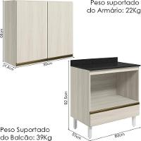 Armario Aereo Balcao Forno 80cm Mdf Kali Nicioli Bianco Toq - 3