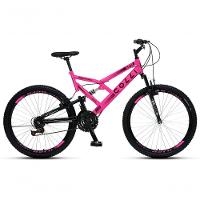 Bicicleta Gps 148 Dupla Suspensão E Freios V-brake, Aro 26 Aero, 36 Raias, 21 Marchas Colli Rosa - 1