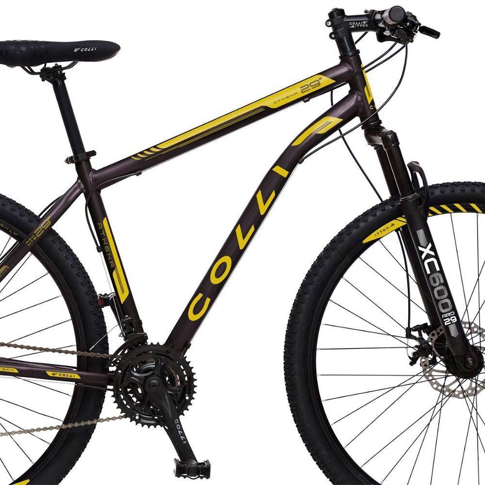 Bicicleta Colli Athena Aro-29 Com Freio A Disco E 21 Marchas Preto E Amarelo - 3