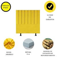 Cabeceira Estofada Cama Box King 195 Cm Luana Suede E Frame amarelo