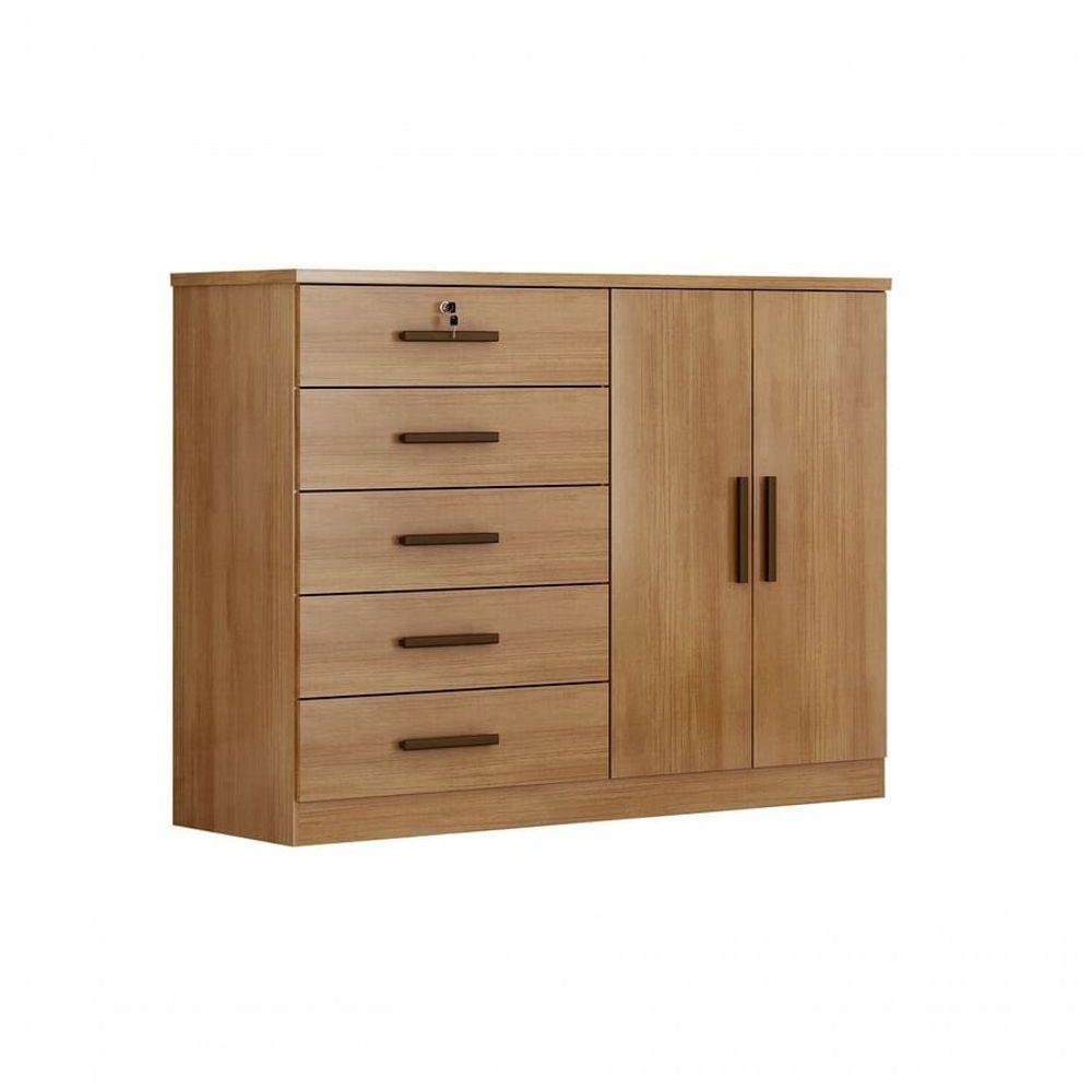 Cômoda Para Quarto Com Sapateira 5 Gavetas - Seul-cumaru - Móveis Novo Horizonte - 2