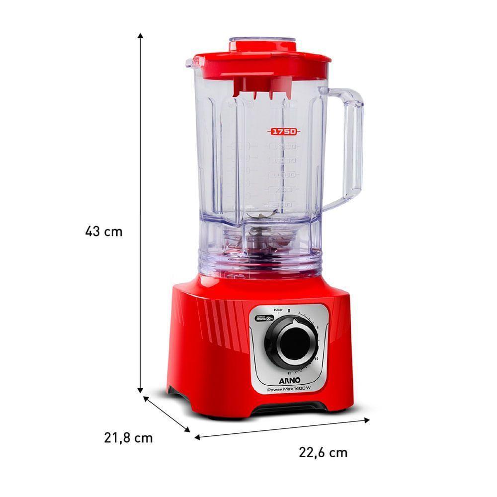 Liquidificador Arno Power Max 1400W Vermelho LN63 110V - 2
