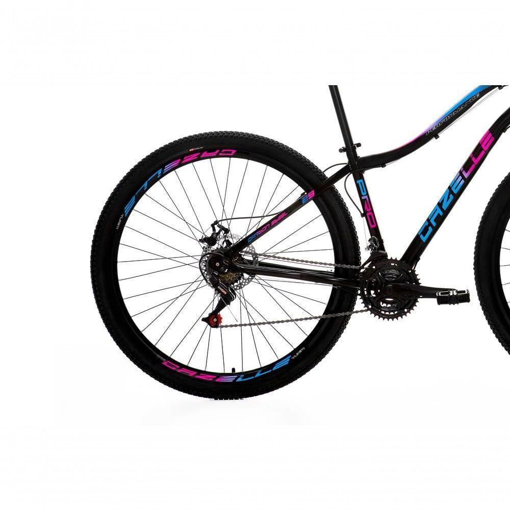 Bicicleta Cazelle Veneza Aro 29, Quadro 15.5, Freio A Disco Dianteiro E Traseiro, 21 Marchas Preto/adesivo Azul/vermelho - 3