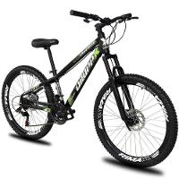 Bicicleta Aro 26 Dropp Freeride Alumínio 21m Freios A Disco Cãmbios Shimano - Preto e Verde - 1