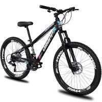 Bicicleta Aro 26 Dropp Freeride Alumínio 21m Freios A Disco Cãmbios Shimano - Preto Azul e Rosa - 1