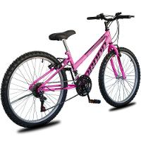 Bicicleta Aro 24 Infantil Feminina 18 Vel Marchas Dropp Sport Freio V-brake - Rosa+preto - único Rosa+preto - 3