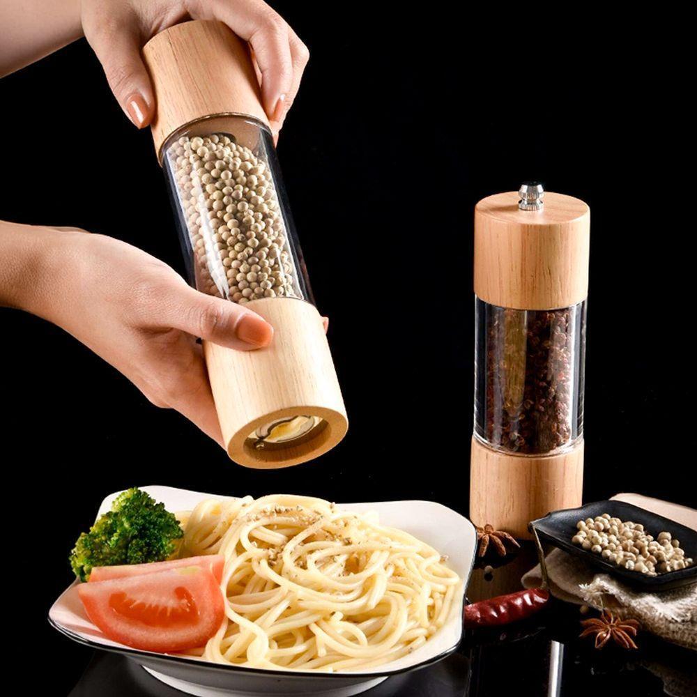 Moedor De Pimenta E Sal Madeira Manual Temperos - 4