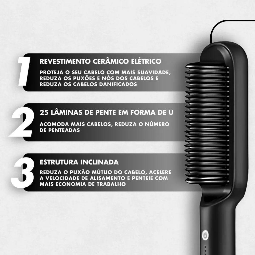 Escova Pente Alisadora Profissional Bivolt - 4