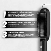 Escova Pente Alisadora Profissional Bivolt