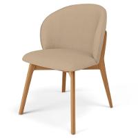 Cadeira De Jantar E Estar Living Estofada Mia L02 Linho Bege Escuro - Lyam Decor - 1