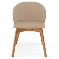 Cadeira De Jantar E Estar Living Estofada Mia L02 Linho Bege Escuro - Lyam Decor - 3