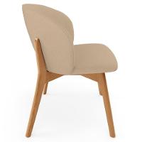 Cadeira De Jantar E Estar Living Estofada Mia L02 Linho Bege Escuro - Lyam Decor - 6