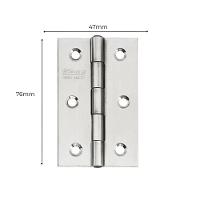 Dobradiça Para Porta Silvana 3 Sem Rolamento 883 Embutir 25kg Inox Escovado Com 3 Peças - 3