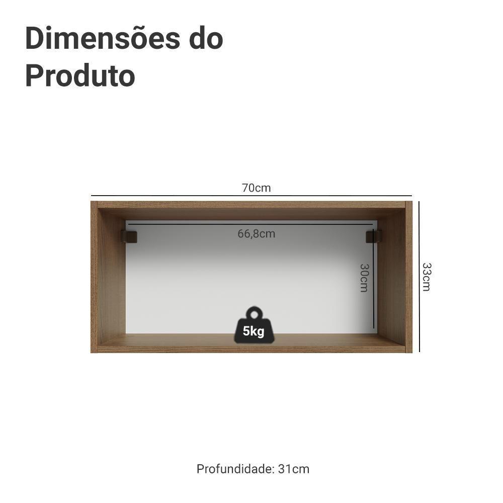 Armário Aéreo 70 Cm 1 Porta Basculante Vik Madesa Rustic/verde - 2