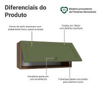 Armário Aéreo 70 Cm 1 Porta Basculante Vik Madesa Rustic/verde - 3