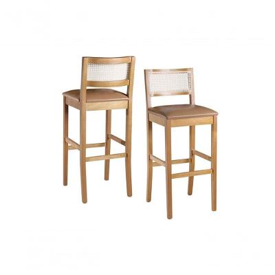 Banqueta Em Madeira Maciça Com Telinha Zara Requinte Salas