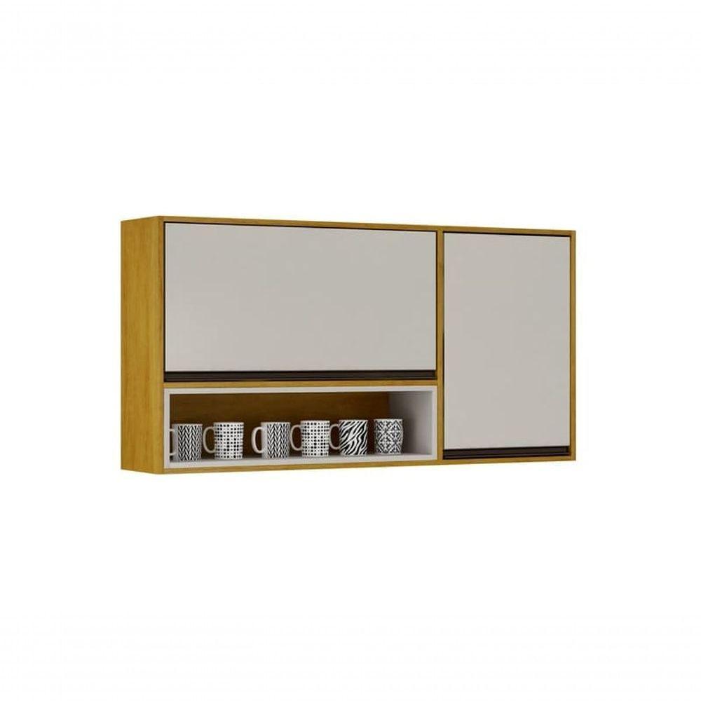 Armário Aéreo Porta Condimentos 2 Portas - Eduarda-cinamomo-off White - Chf Móveis - 2