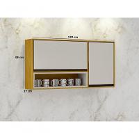 Armário Aéreo Porta Condimentos 2 Portas - Eduarda-cinamomo-off White - Chf Móveis - 4