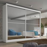 Guarda Roupa Casal Espelhado 2 Portas 4 Gavetas - Verona-branco Acetinado - Made Marcs - 1