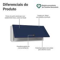Armário Aéreo 70 Cm 1 Porta Basculante Vik Madesa Branco/azul - 2