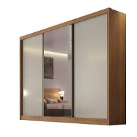 Guarda Roupa Casal Com Espelho 3 Portas 8 Gavetas - Logan-cumaru-fendi - Móveis Novo Horizonte - 2