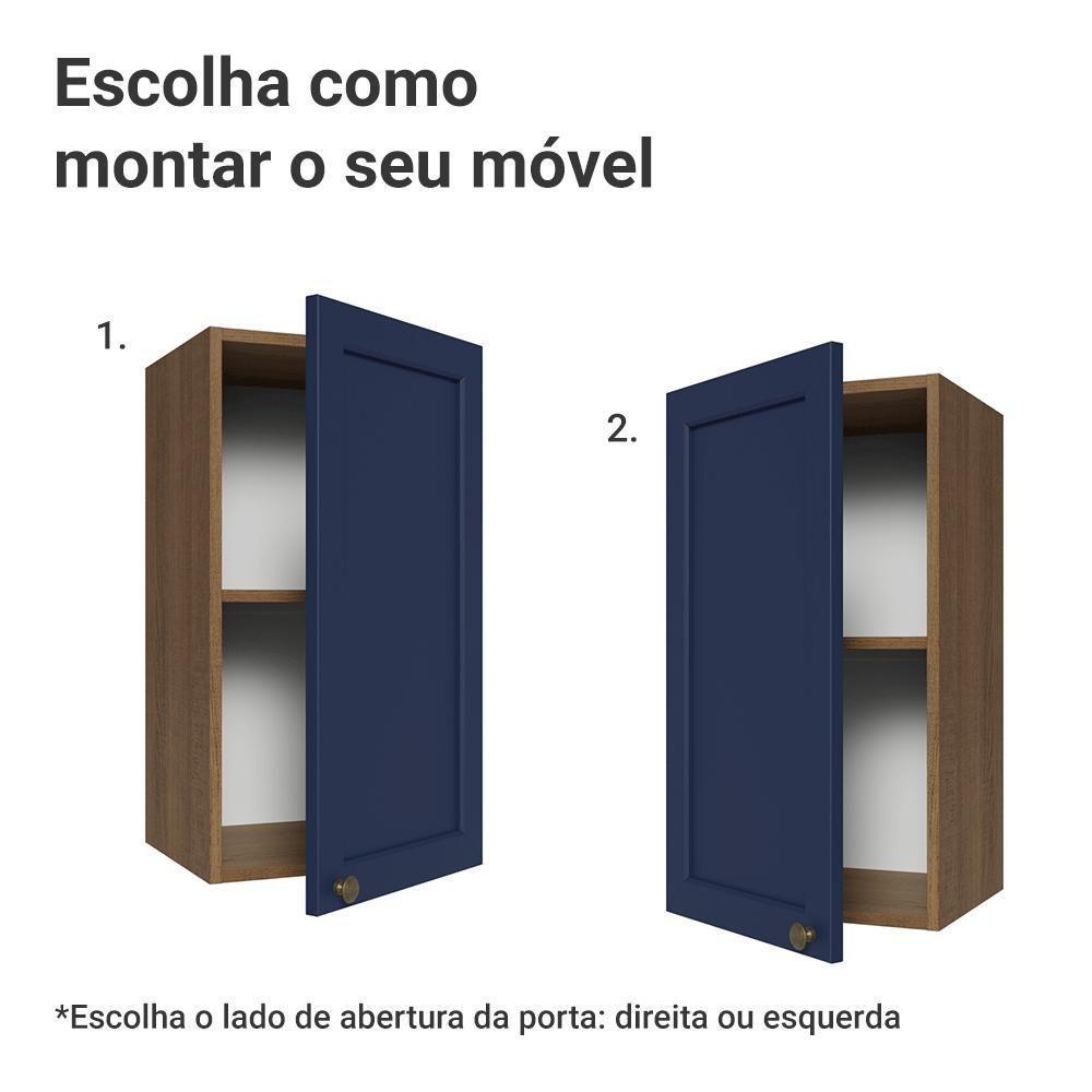Armário Aéreo 35 Cm 1 Porta Vik Madesa Rustic/azul - 4