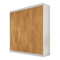 Guarda Roupa Solteiro 4 Portas 3 Gavetas - Nantes-off White-peroba - Móveis Europa - 2