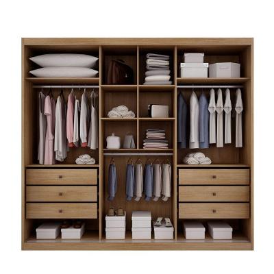 Guarda Roupa Casal Palazzo 3 Portas Correr 6 Gavetas Cumaru-Fendi MDF com Espelho