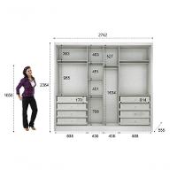 Guarda Roupa Casal Com Espelho 6 Portas 8 Gavetas - Robust -branco - Móveis Novo Horizonte - 4