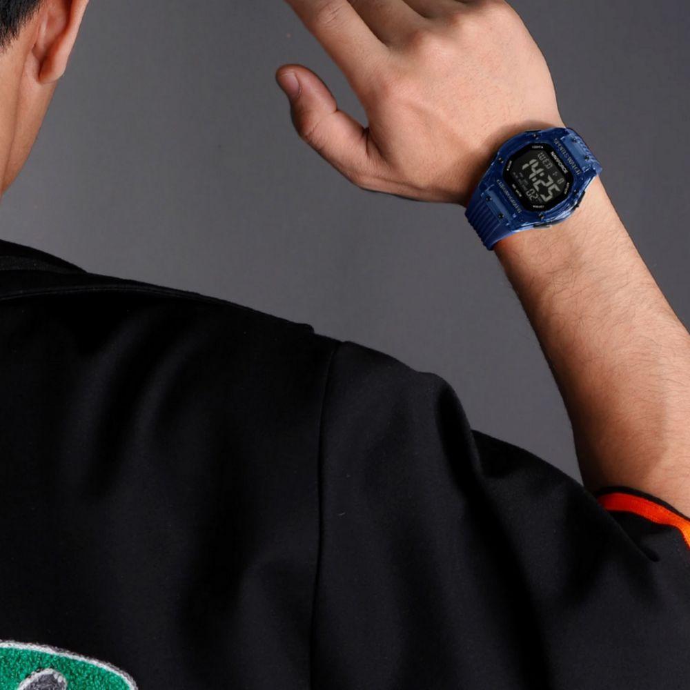 Relógio Digital Esportivo Luminoso Pulseira De Silicone 50m à Prova D'água Azul - 2