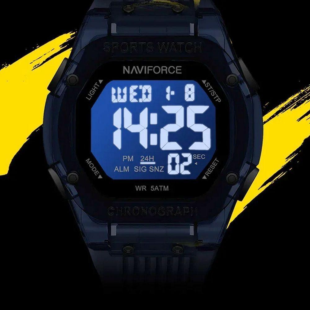 Relógio Digital Esportivo Luminoso Pulseira De Silicone 50m à Prova D'água Azul - 4