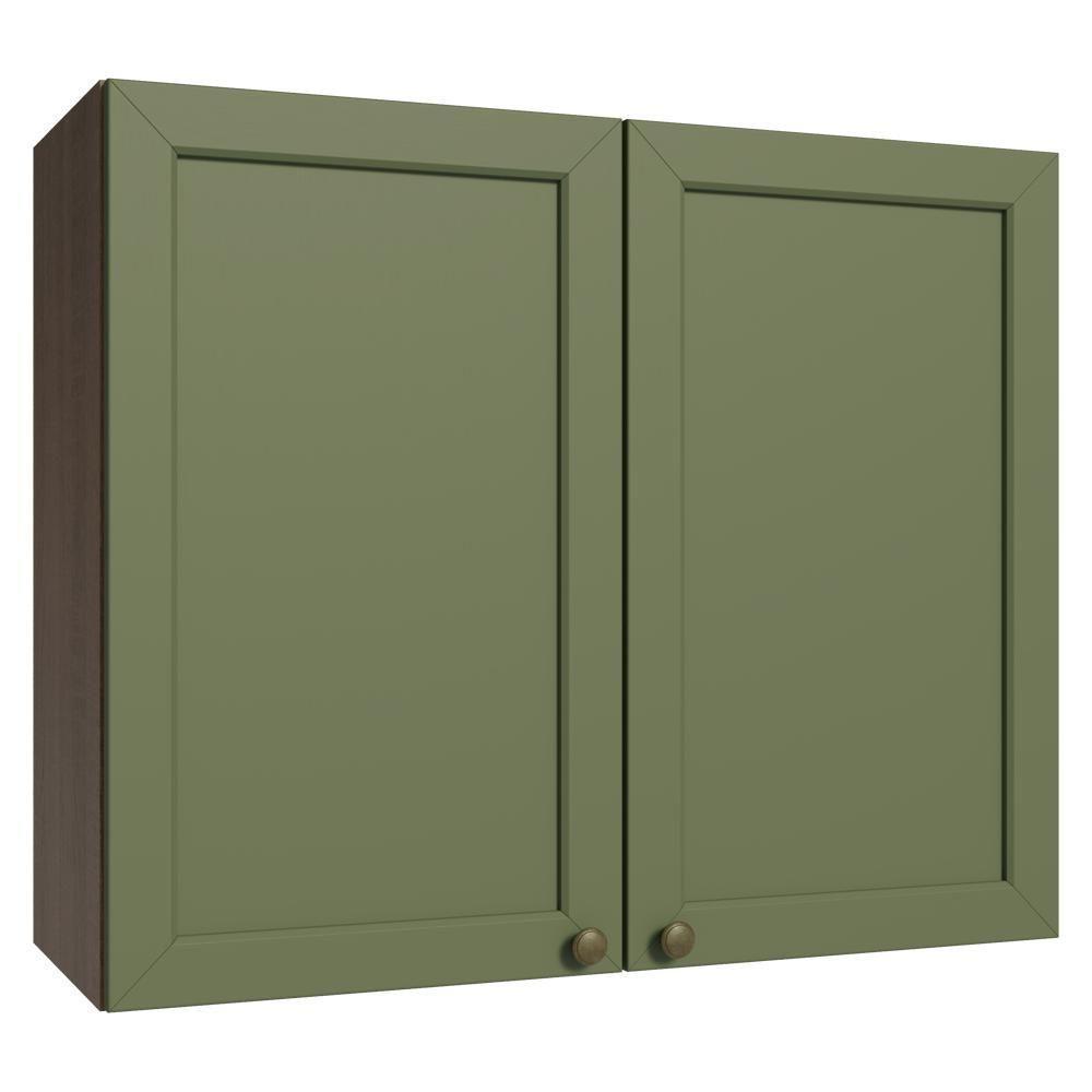 Armário Aéreo 80 Cm 2 Portas Vik Madesa Rustic/verde - 1