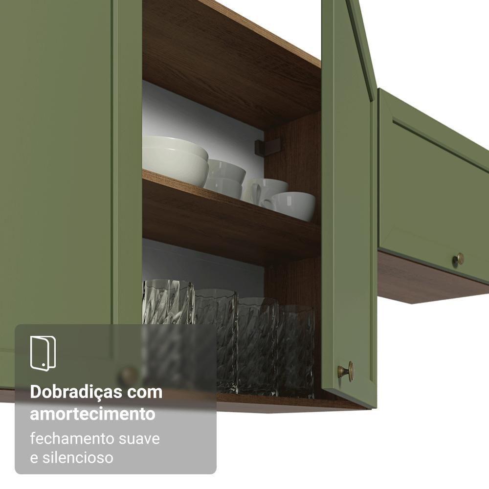 Armário Aéreo 80 Cm 2 Portas Vik Madesa Rustic/verde - 7