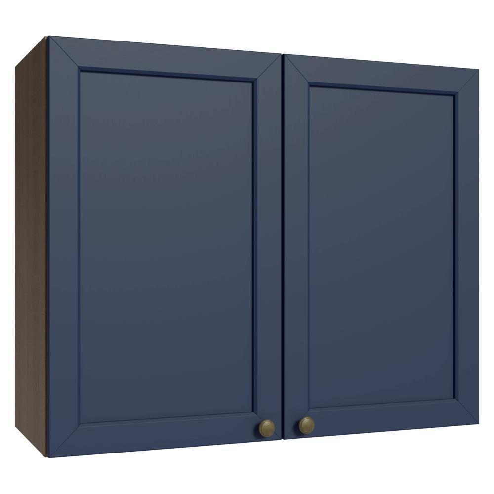 Armário Aéreo 80 Cm 2 Portas Vik Madesa Rustic/azul - 1