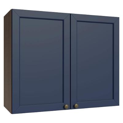 Armário Aéreo 80 Cm 2 Portas Vik Madesa Rustic/azul