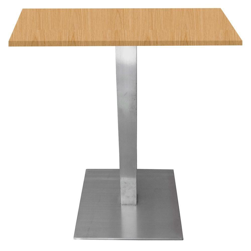 Mesa Alpha Inox 73,50 Cm (alt) Base Quadrada Tampo Mdp Quadrado 80 Cm (larg) X 2,50 Cm (alt) Samba - 1